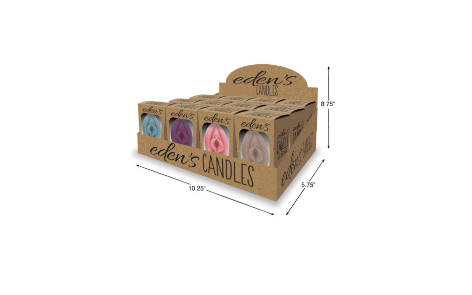 Eden’s Candle Vanilla Scented Vagina POP Display of 12 Candles