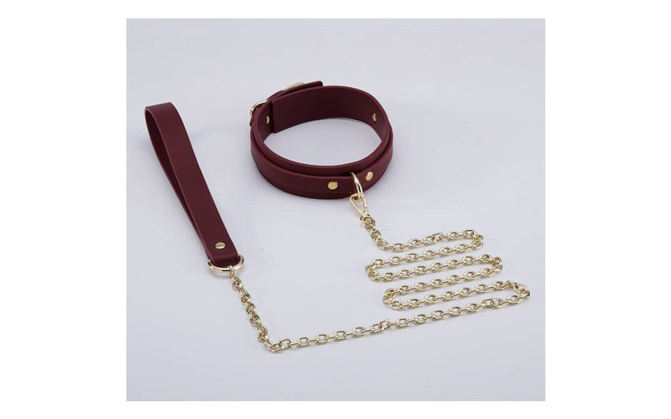 8 Pc Deluxe Bondage Play Kit Burgundy Gold