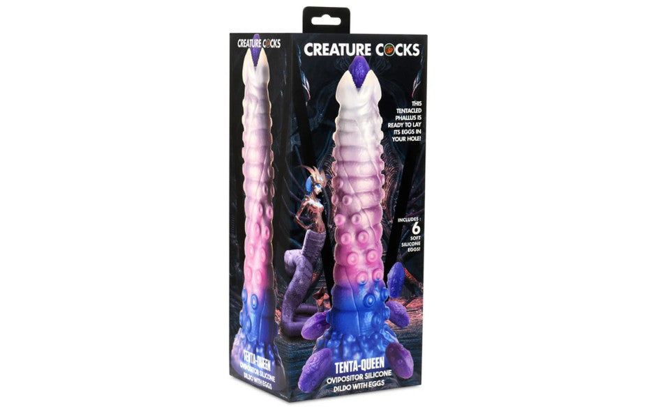 Tenta-Queen Ovipositor Silicone Dildo with Eggs