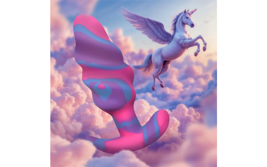 Unicorn Swirl Silicone Butt Plug Medium