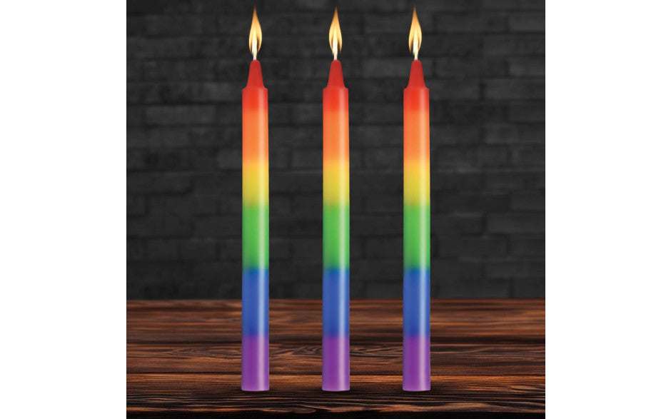 Pride Candles Rainbow Drip Candle 3 Pc