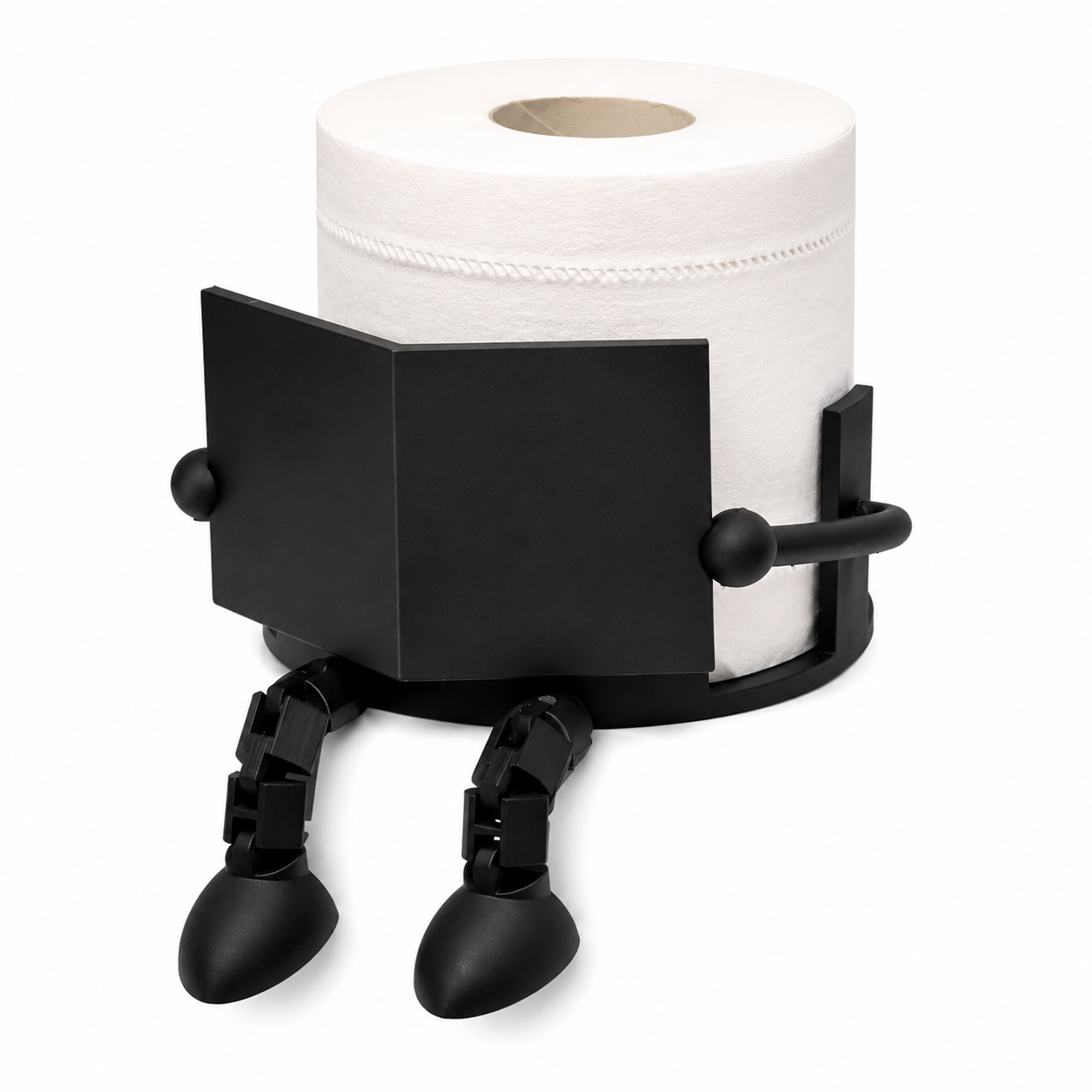 2-PCS Black Novelty 3D Printed Reading Figure Toilet Roll Holder Fun Desktop Paper Stand Ornament for Bathroom Decor Unique Gift for Australian Homes