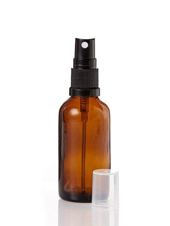 Amber Glass Bottle (50ml) with Black SPRAY Caps