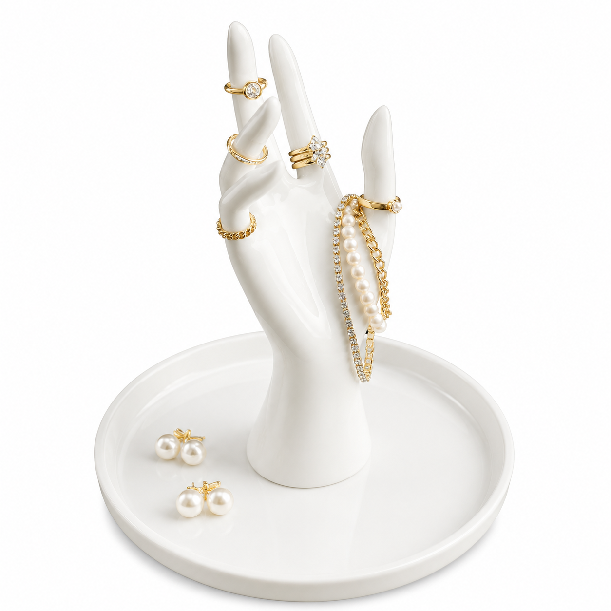 3D Printed Elegant Hand - Jewelry and Accessory Stand (White)