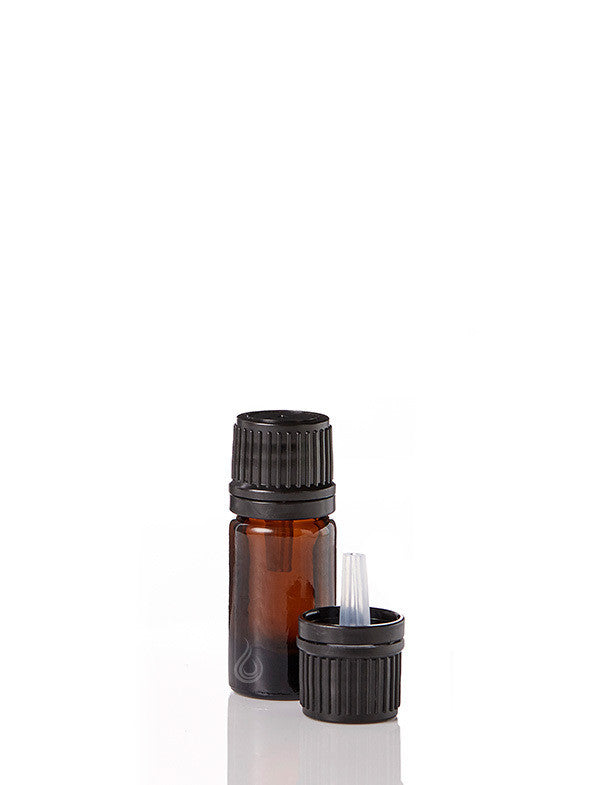 Amber Glass Bottles (5ml) with Black T/E DROPPER Caps