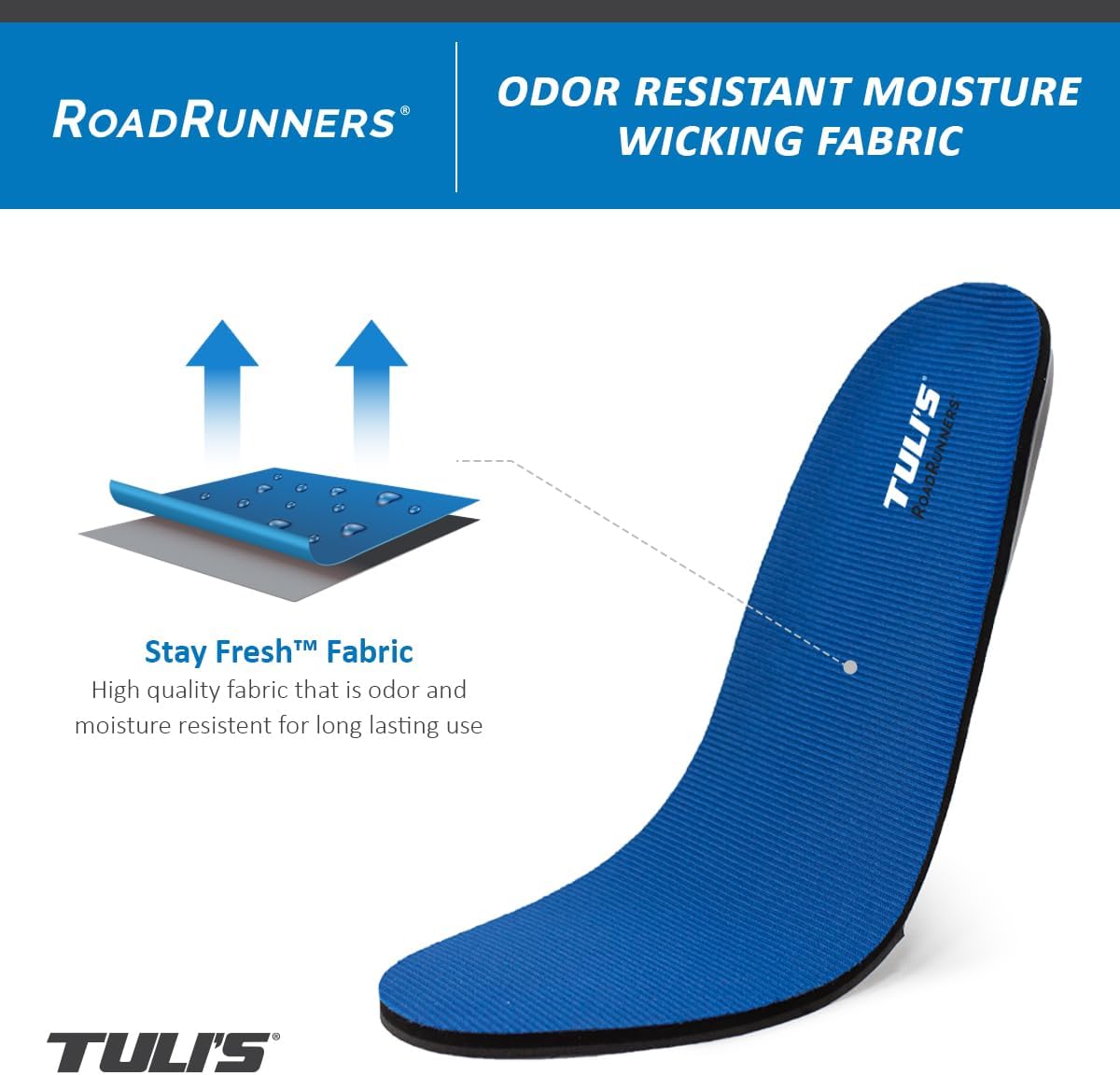 Tuli's RoadRunners Replacement Insoles - Premium Arch Support & Shock Absorption