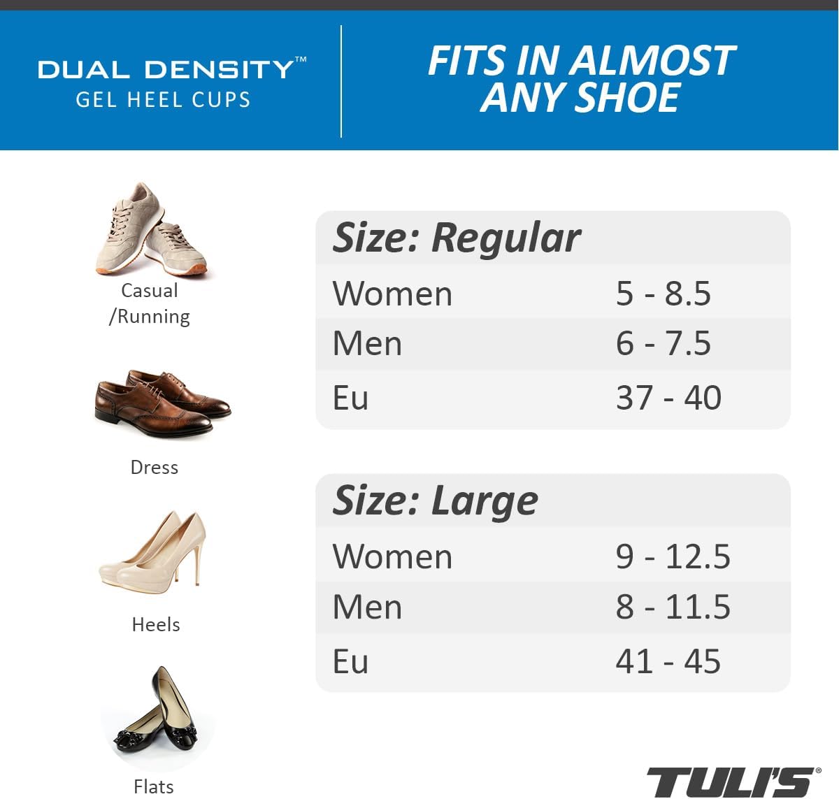 TuliGEL Polar Bears - Dual Density Gel Heel Cups for Heel Spurs Relief