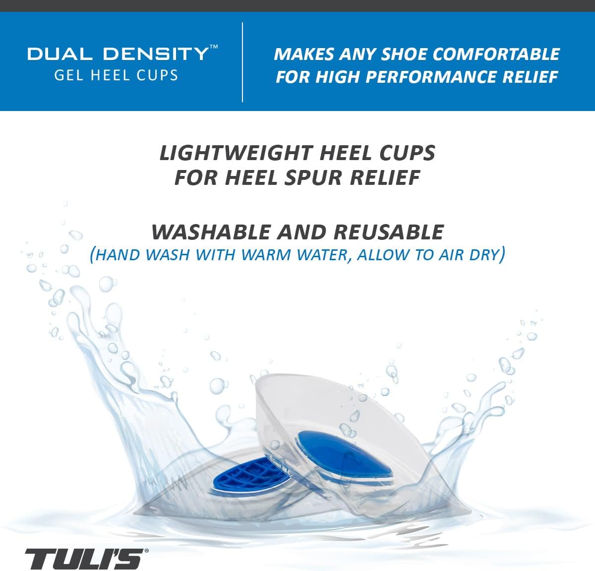 TuliGEL Polar Bears - Dual Density Gel Heel Cups for Heel Spurs Relief