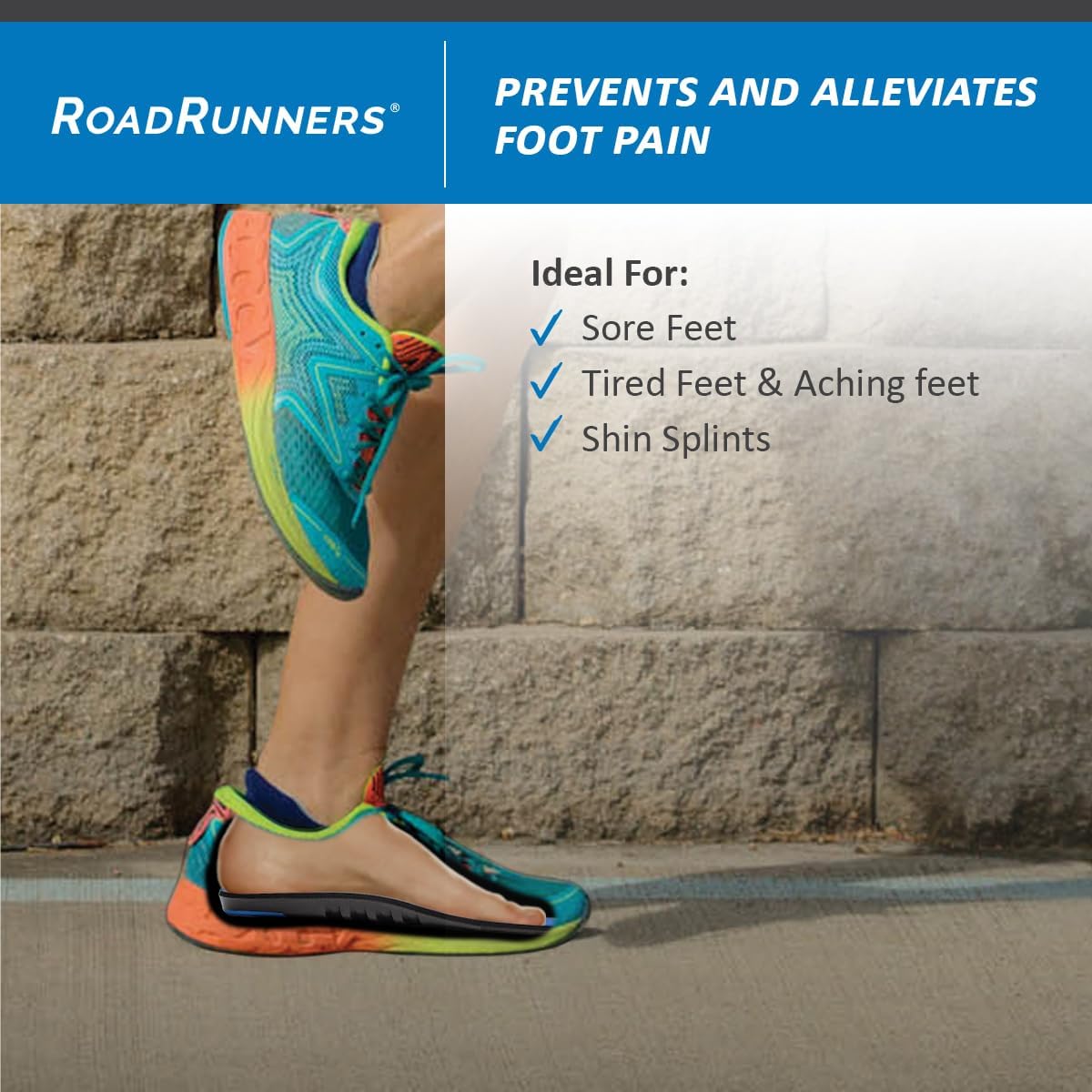 Tuli's RoadRunners Replacement Insoles - Premium Arch Support & Shock Absorption