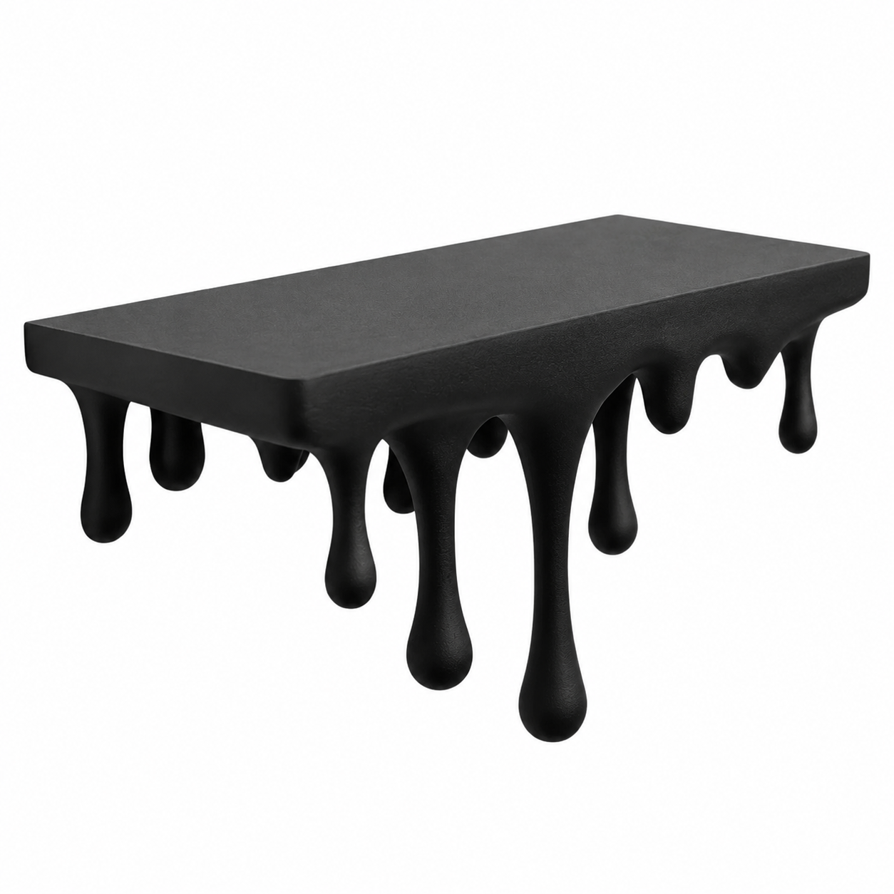 3D Printed Melting Wall Shelf – Drip-Style Modern Storage Rack, Black