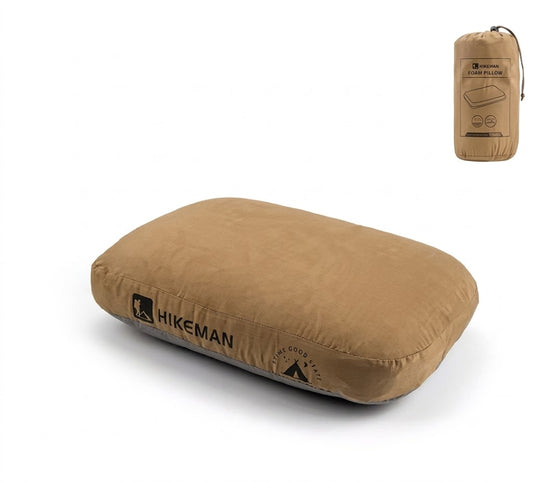 Coffee Reversible Memory Foam Travel Pillow - All-Season Neck Support