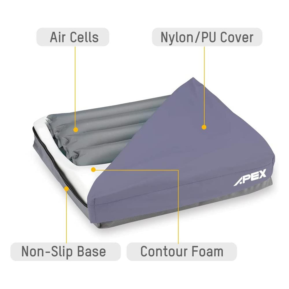 Premium Alternating Air Wheelchair Cushion with Rechargeable Battery for Enhanced Comfort & Pressure Relief