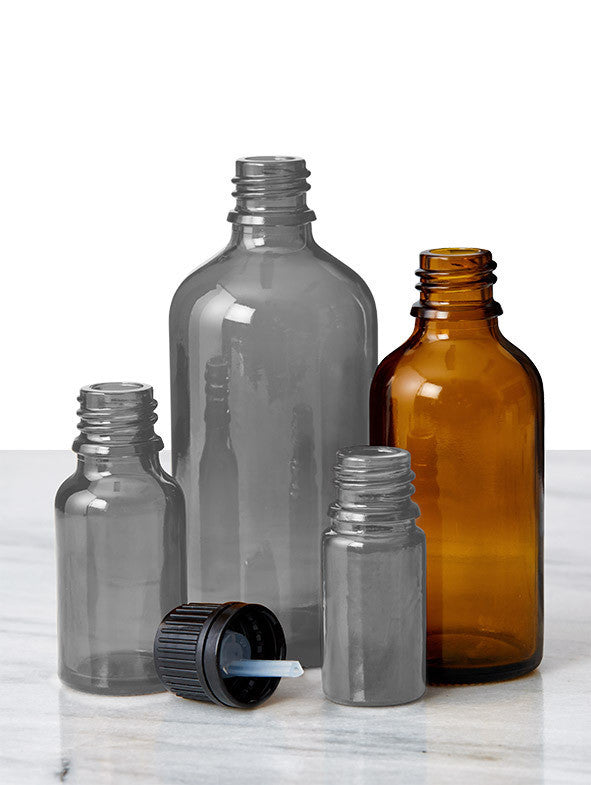 Amber Glass Bottle (50ml) with Black T/E DROPPER Caps