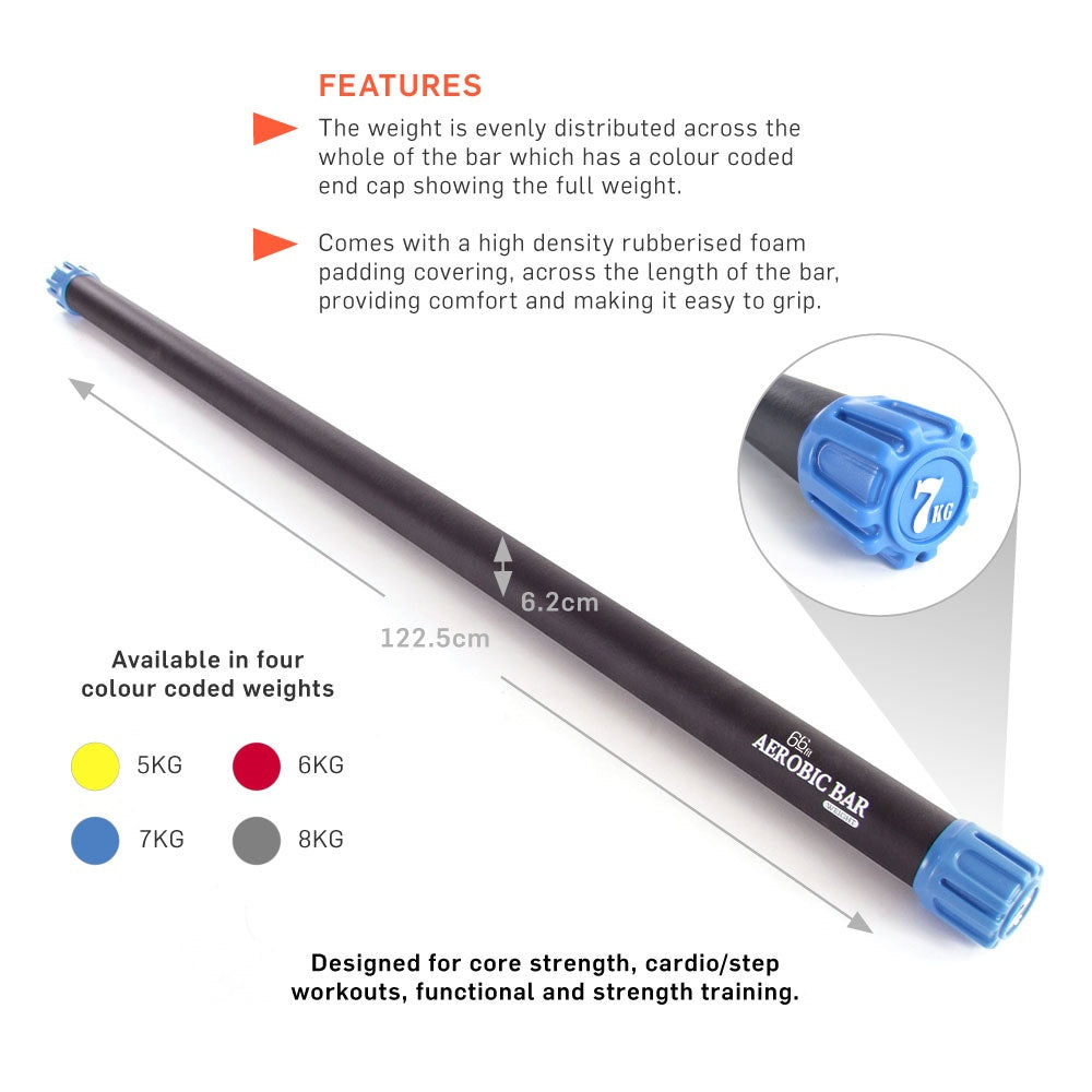 Premium Aerobic Weighted Exercise Bar Strength Training & Fitness Equipment