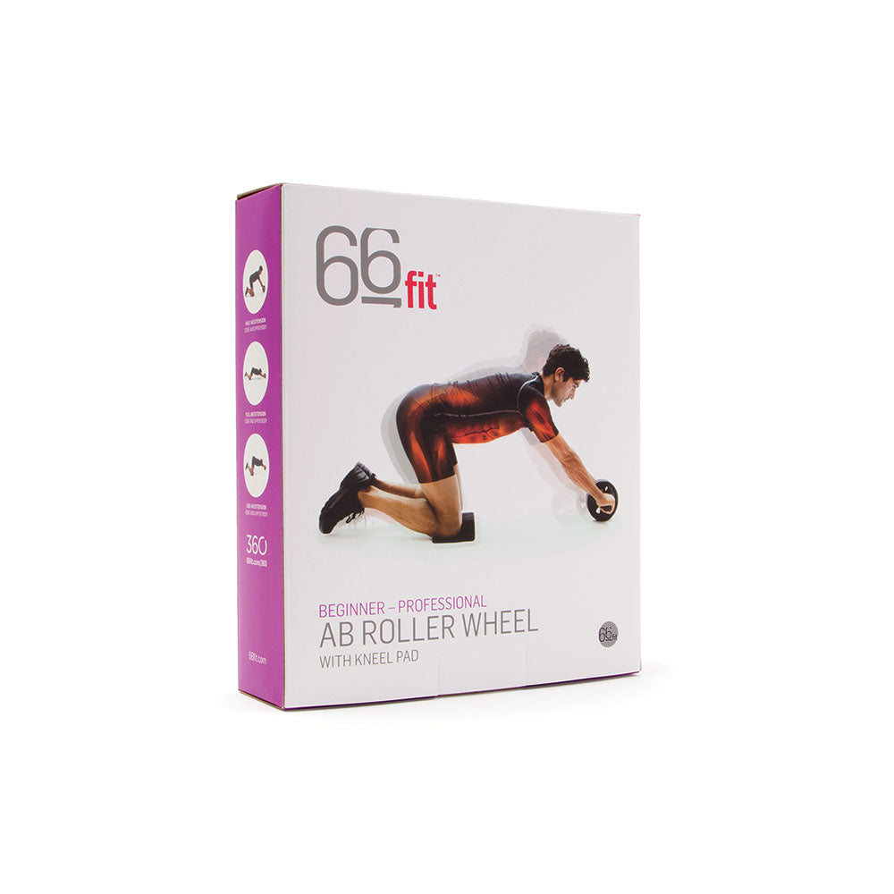 66fit Abdominal Roller Wheel & Kneel Pad for Core Strength Training | Home Fitness Essential