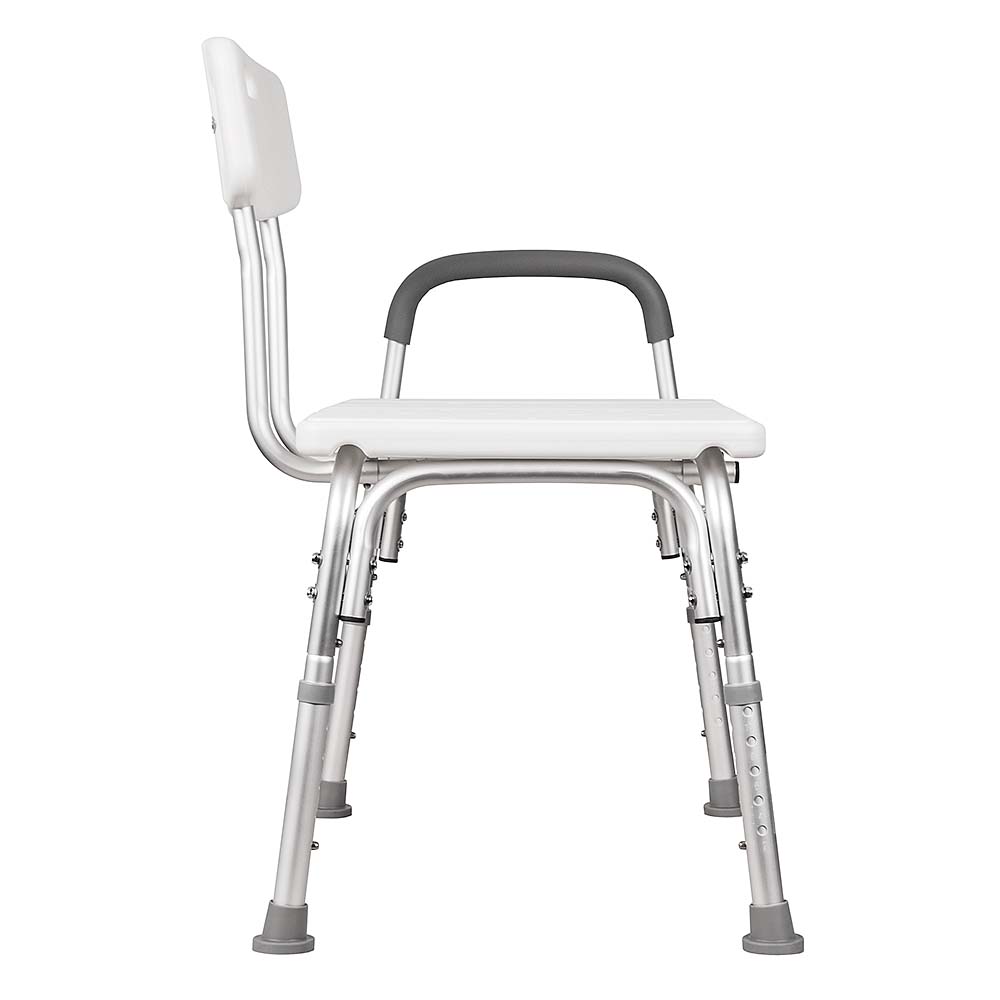 Adjustable Height Bath Transfer Bench with Backrest & Removable Arm - Safe & Comfortable Shower Support