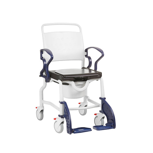 Mobile Commode Chair - Comfort & Dignity for Immobilised Patients with Adjustable Height & Swivel Castors