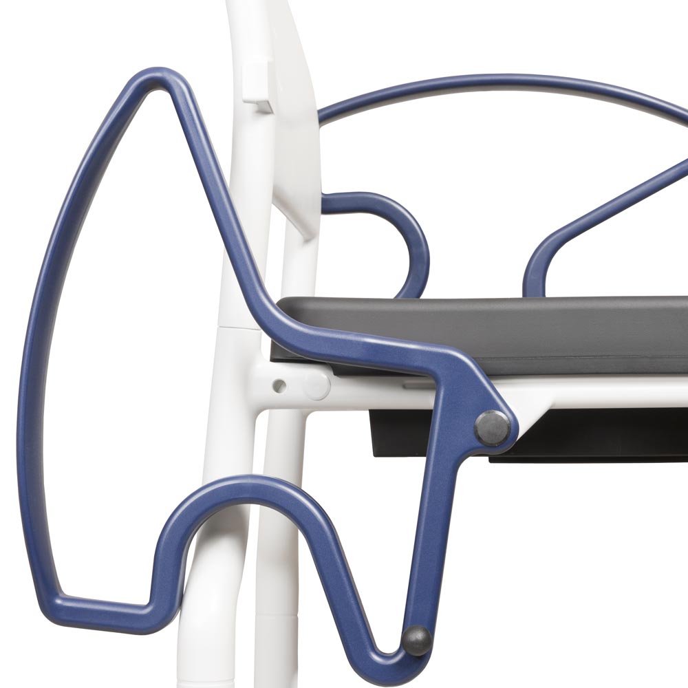 Mobile Commode Chair - Comfort & Dignity for Immobilised Patients with Adjustable Height & Swivel Castors