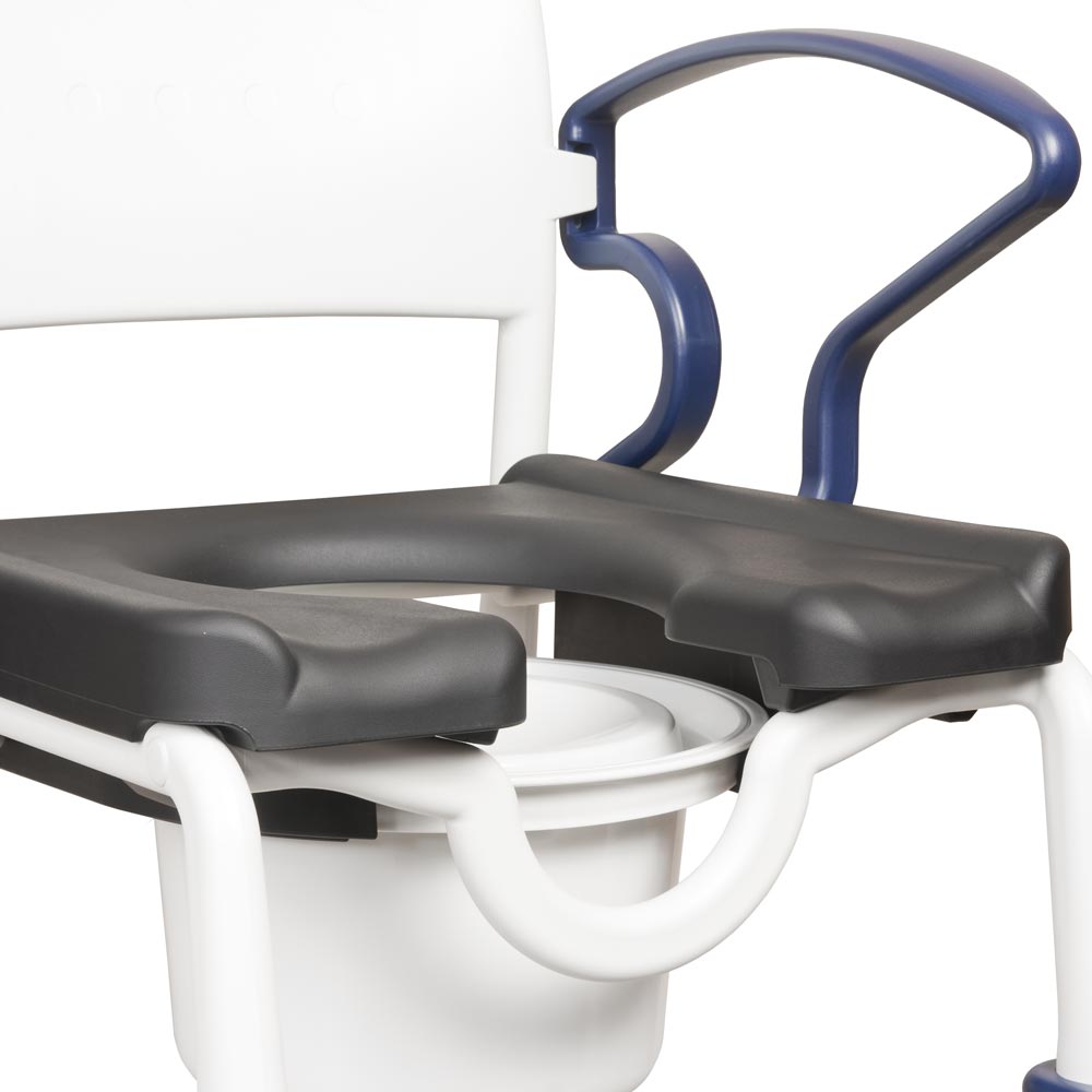Mobile Commode Chair - Comfort & Dignity for Immobilised Patients with Adjustable Height & Swivel Castors