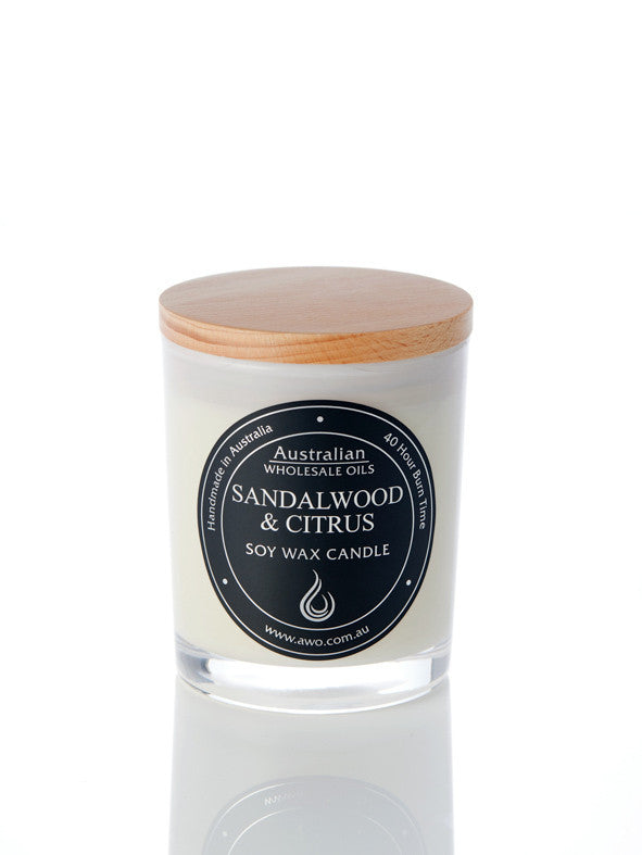 Sandalwood and Citrus Scented Soy Candles