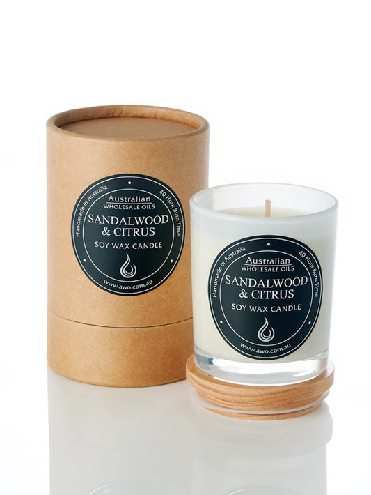 Sandalwood and Citrus Scented Soy Candles