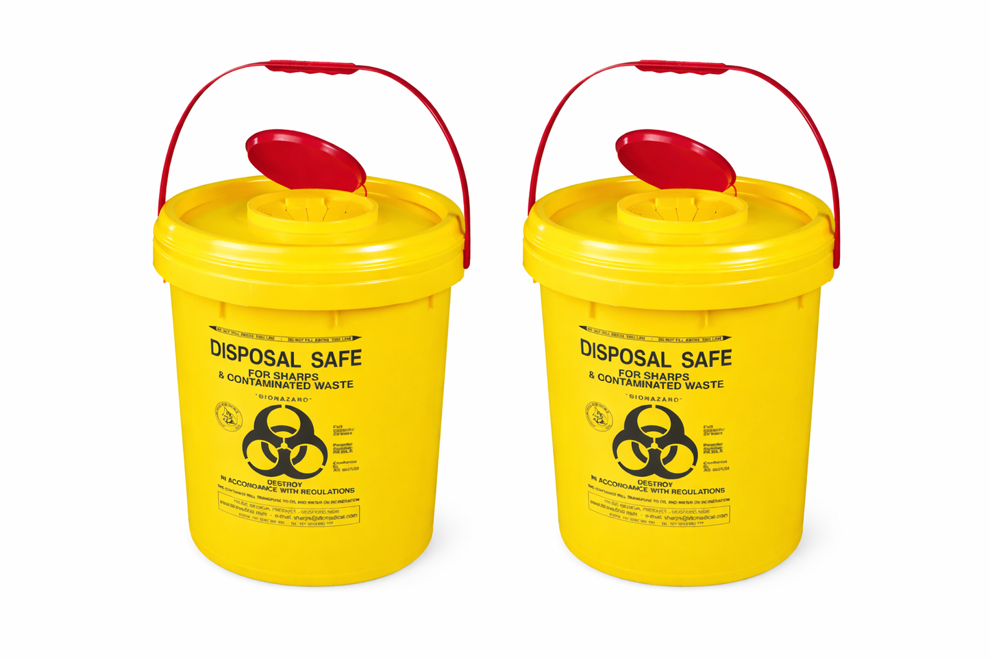 Sharps Container 23L – Steel Medical Sharps Disposal Bin with Inserts