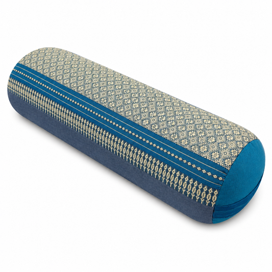 Handmade Round Yoga Bolster Block – Organic Kapok Filled Meditation Cushion for Back Support and Shavasana