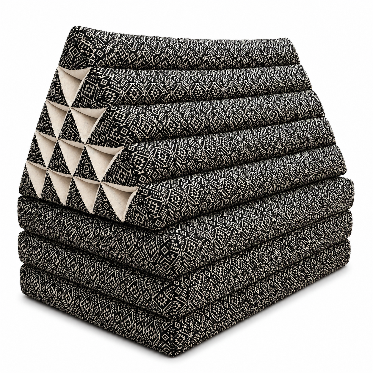 Jumbo Thai Triangle Pillow 3‑Fold – Handmade Kapok Daybed Cushion | Fold-Out Floor Mattress