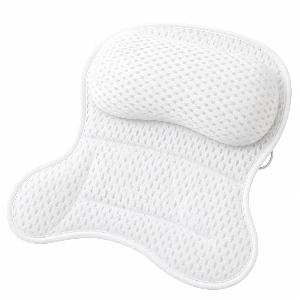 Bath Pillow with 4D Mesh & Non-Slip Suction Cups - Neck & Back Support for Tub