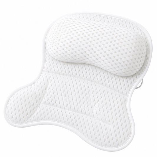 Bath Pillow with 4D Mesh & Non-Slip Suction Cups - Neck & Back Support for Tub