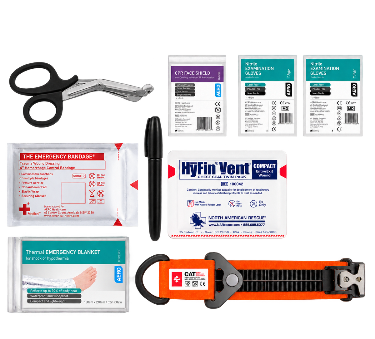 Bleeding Control Kit – Tactical Emergency Trauma Kit (No Hemostatic) | RapidStop