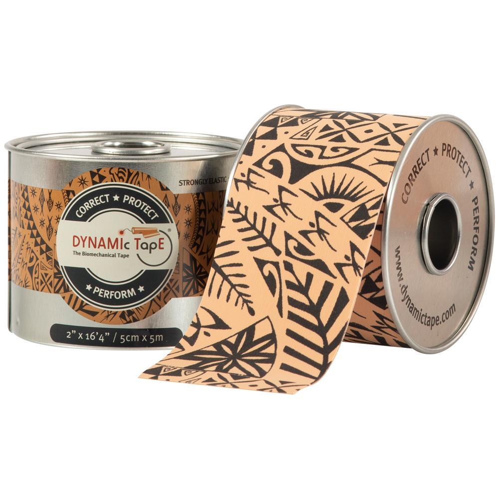 Dynamic Tape 5cm x 5m Beige with Black Tattoo - 6 Pack Bulk | Premium Sports Therapy Tape
