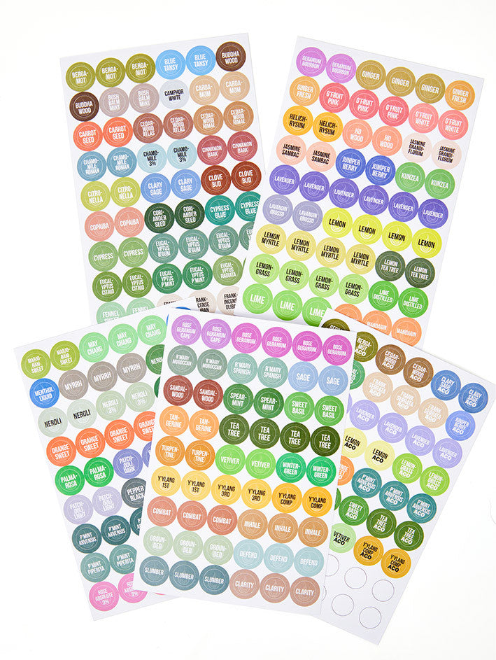 Essential Oil Cap Sticker Pack