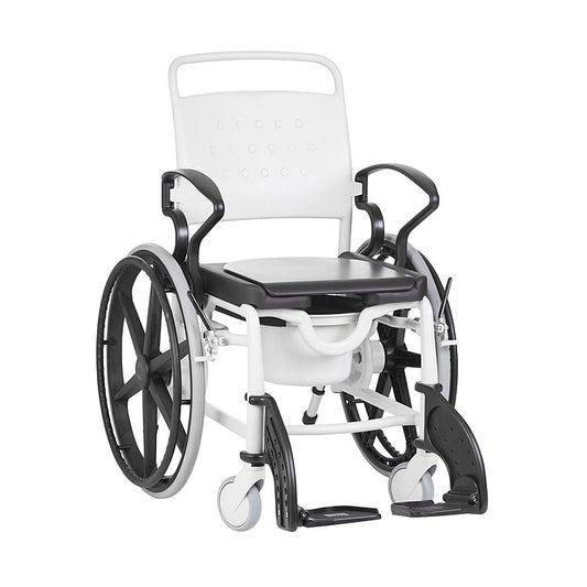 Self-Propelled Shower Commode Wheelchair - Hospital Grade, Red, 130kg Capacity