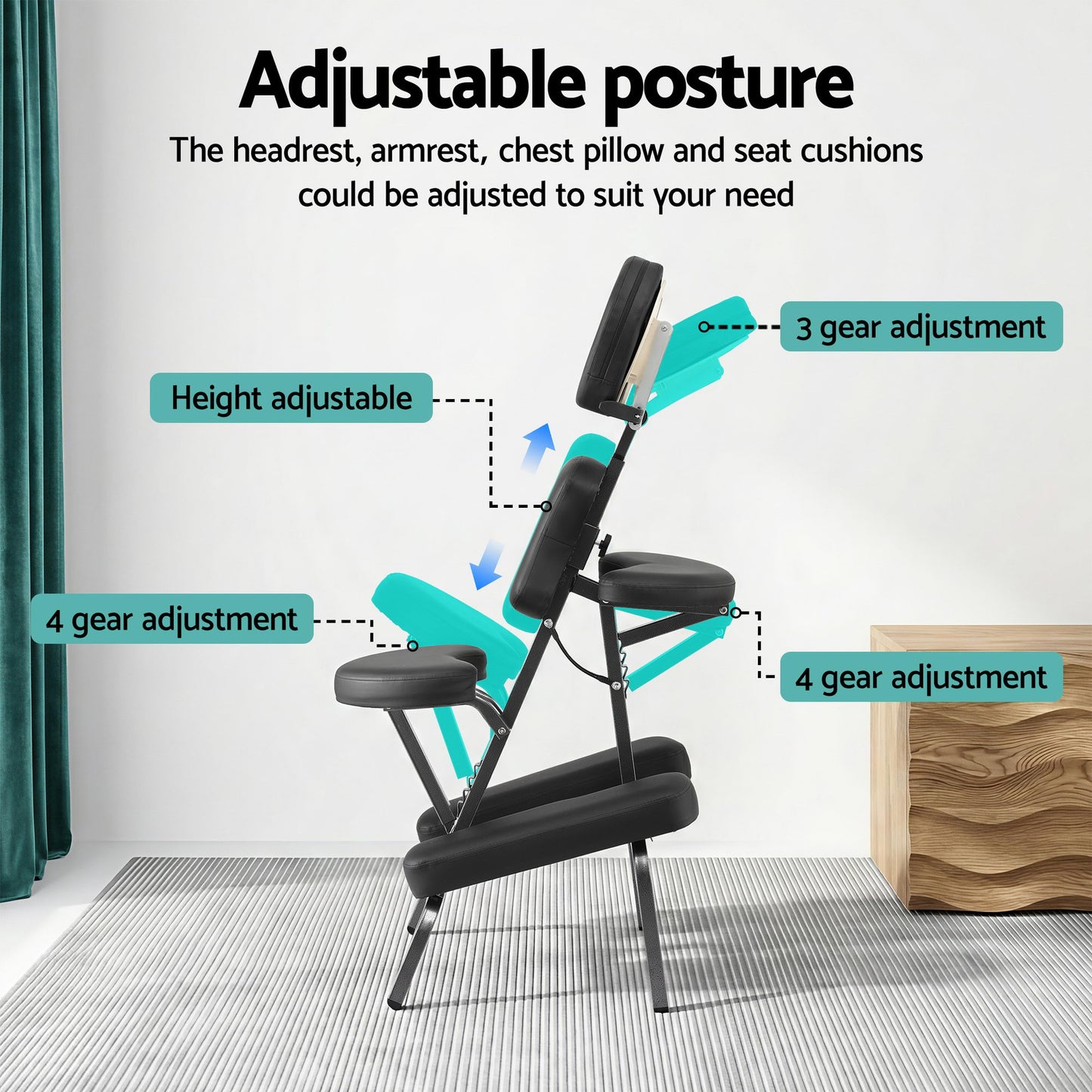 Portable Massage Chair Lightweight Folding Tattoo Lash Beauty Bed