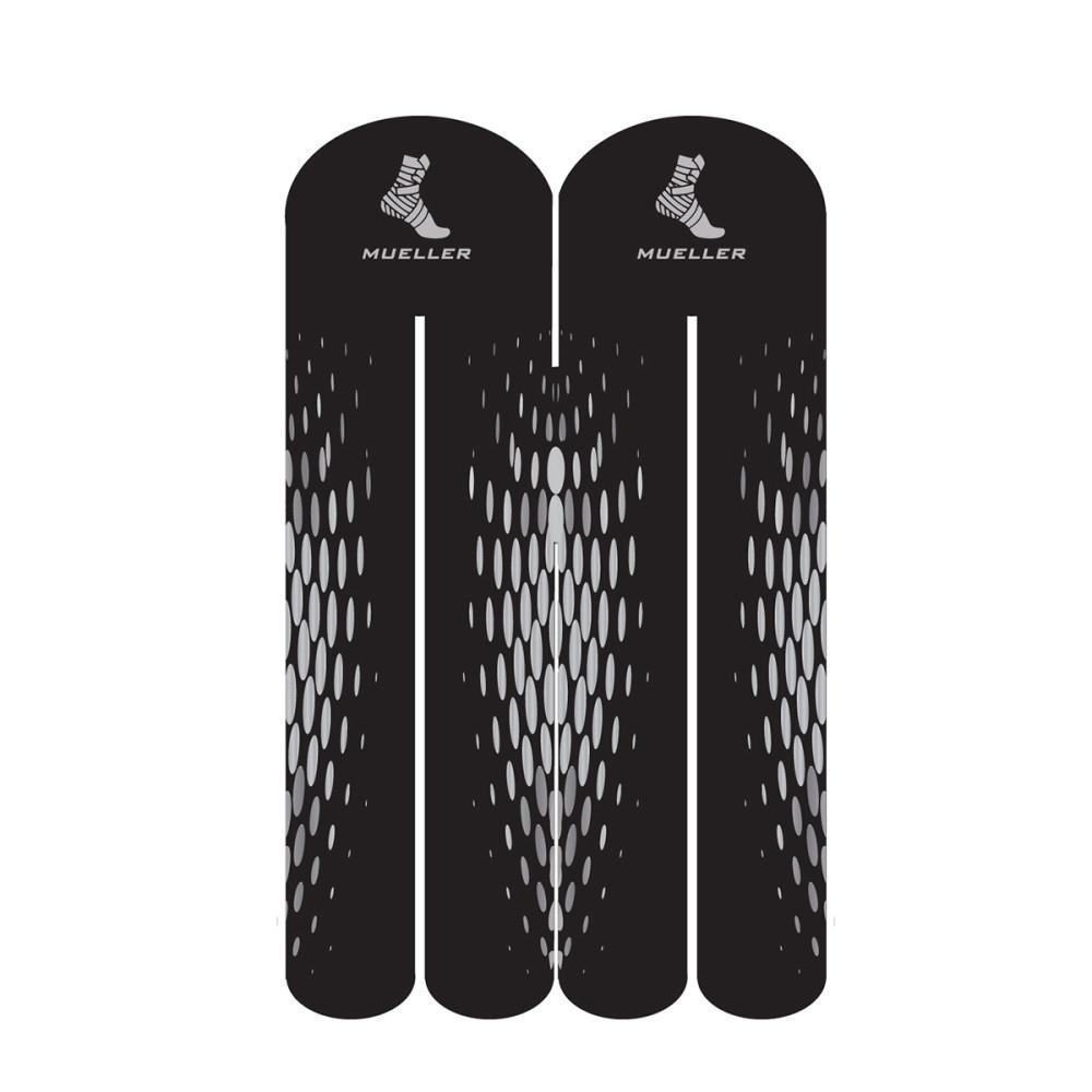 Mueller Easy Fit Pre-Cut Kinesiology Tape for Knee, Calf & Ankle - Black Y-Pattern 6 Strips, Pain Relief & Support