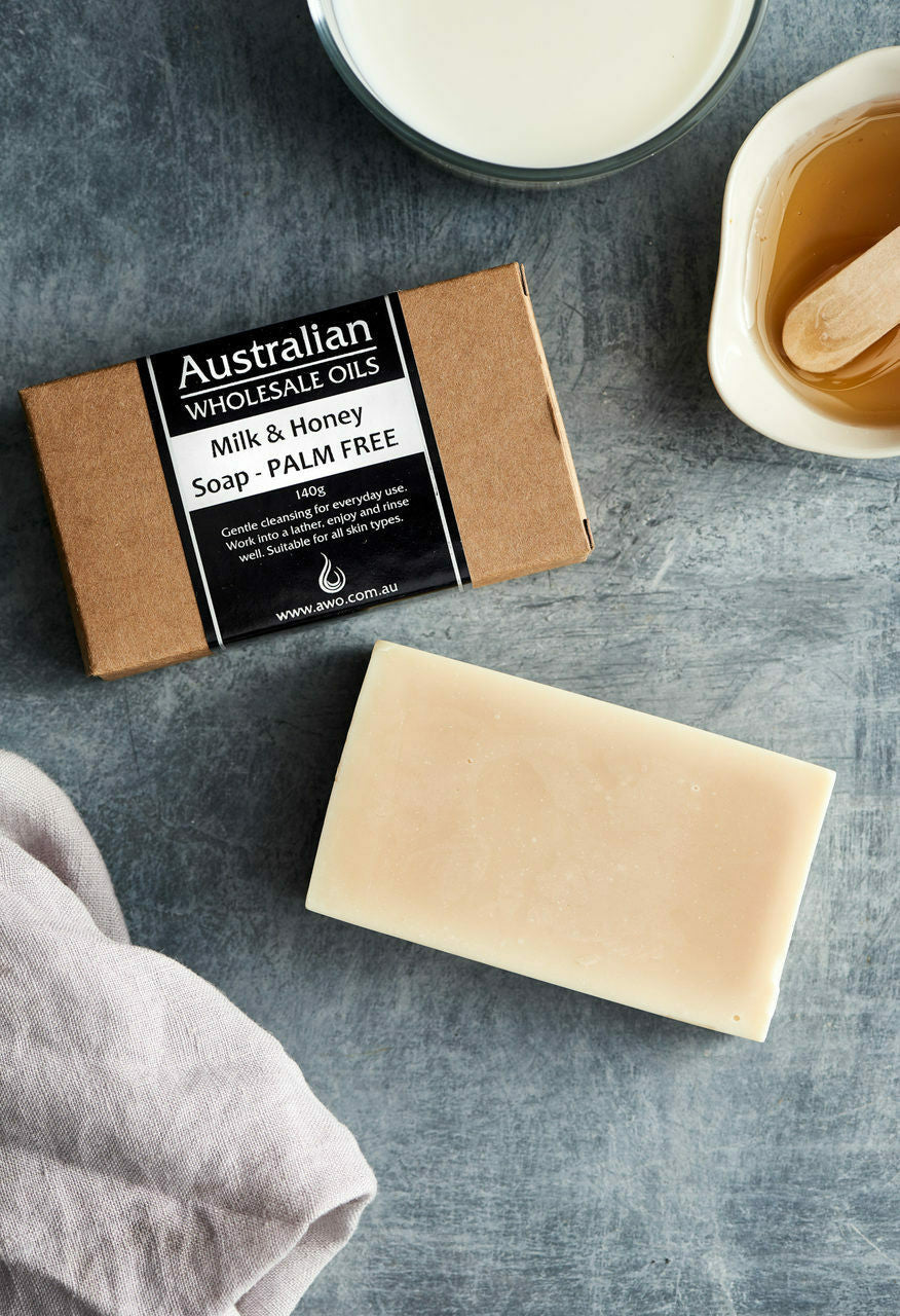 natural homemade soap, palm free, milk and honey