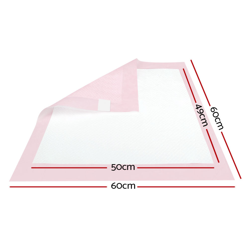 Incontinence Bed Pads (Blueys) Underpads 60x60cm – Super Absorbent Pink – 200 Pack