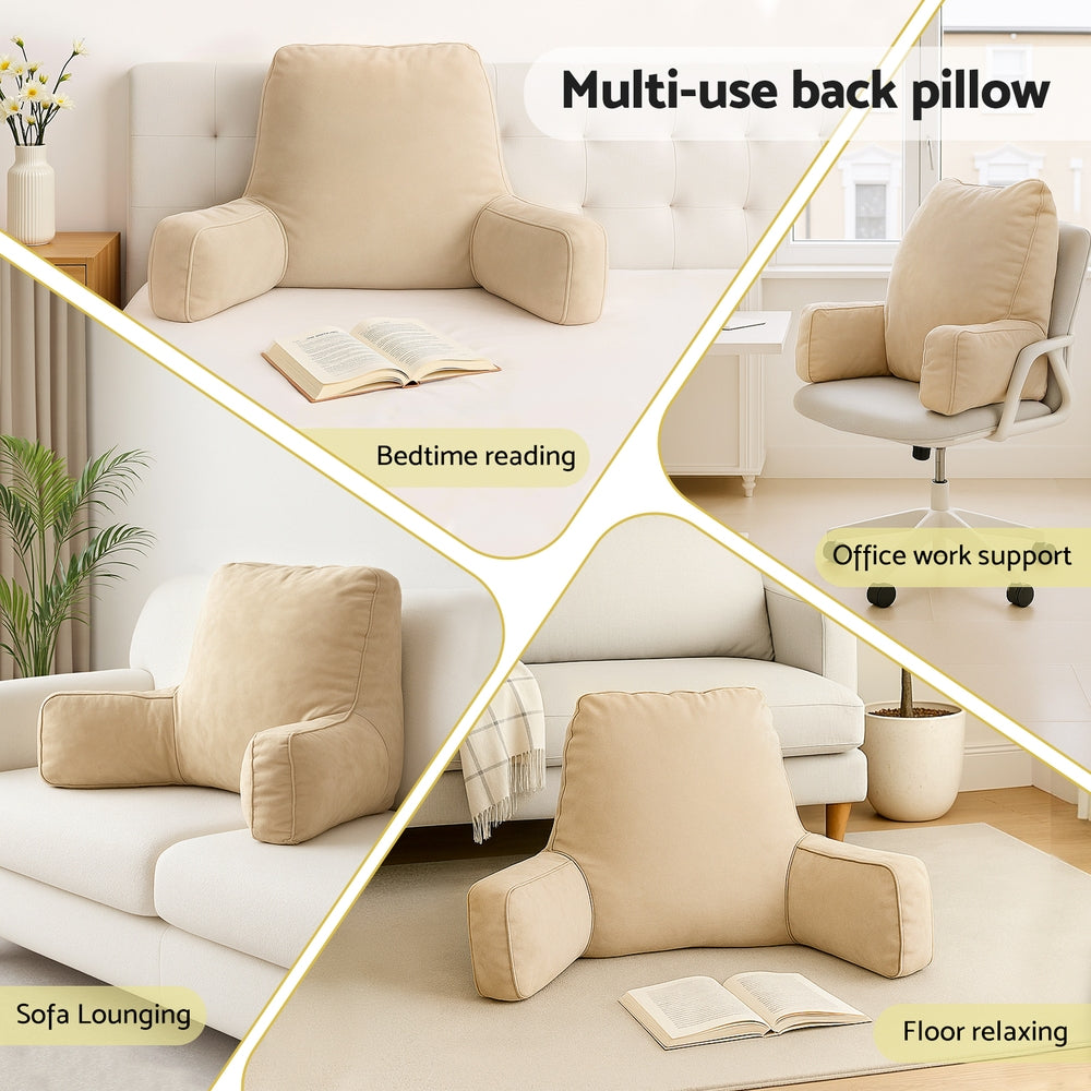 Reading Pillow Back Rest Lumbar Support Cushion Oatmeal