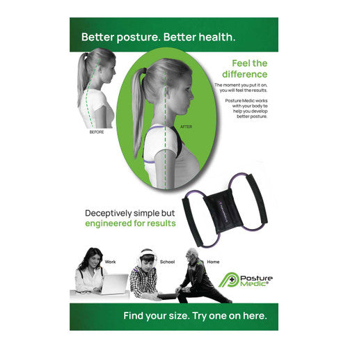 Posture Medic Plus - Posture Corrector, Back Brace & Exercise Band for Better Posture & Core Strength