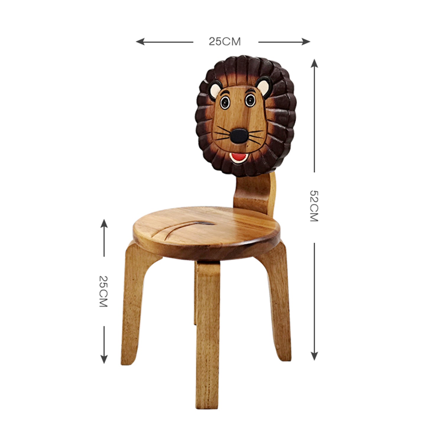 Kids Animal Chair Lion Design – Handmade Solid Hardwood