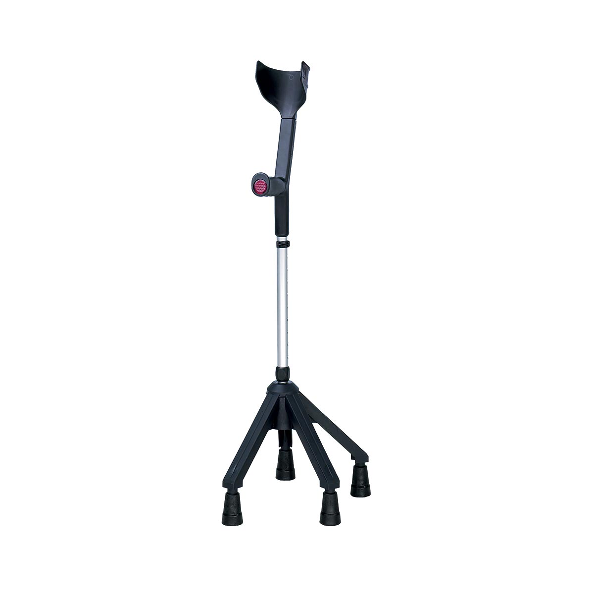 Quad Forearm Crutch - Black, Adjustable Support for Enhanced Stability