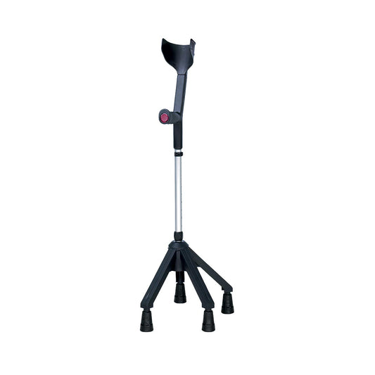 Quad Forearm Crutch - Black, Adjustable Support for Enhanced Stability