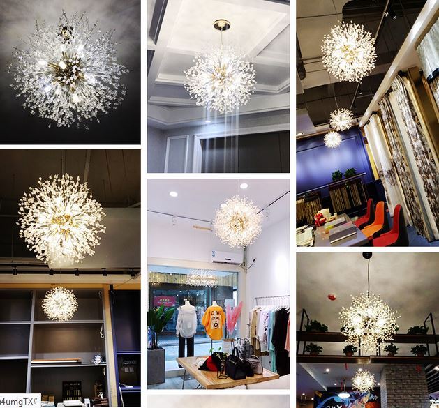 60cm rose gold Firefly chandelier pendant with 16 warm-light LED bulbs