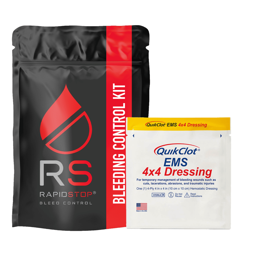 Bleeding Control Kit – Emergency Trauma Kit (QuikClot EMS Dressing) | RapidStop