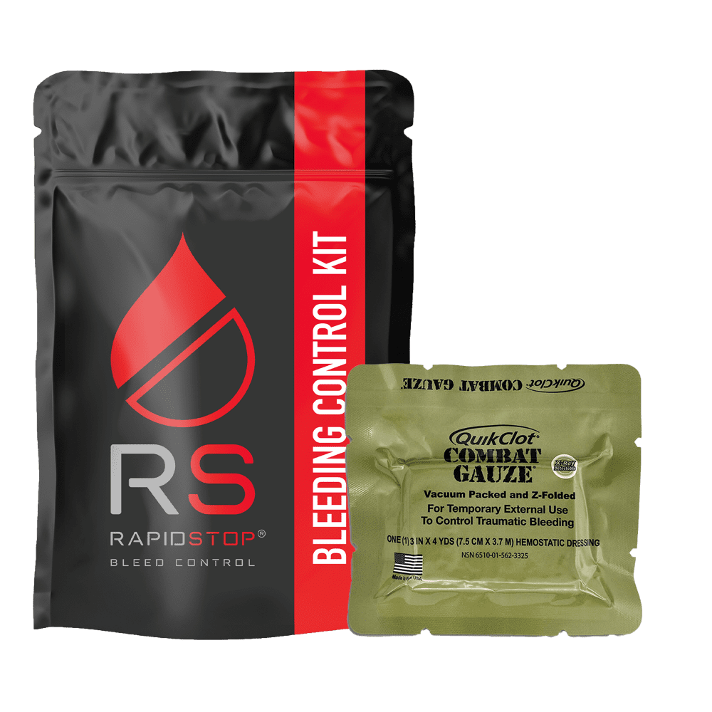 Bleeding Control Kit – Emergency Trauma Kit (QuikClot Combat Gauze) | RapidStop