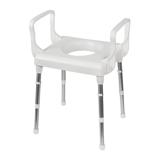 Over Toilet Seat Frame - Adjustable, Lightweight & Sturdy Support for Elderly & Disabled