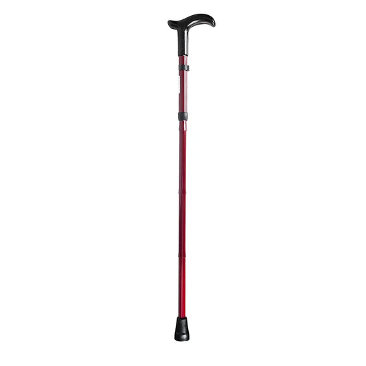 Foldable Walking Stick with Derby Handle - Compact, Lightweight, and Height Adjustable Walking Cane for Enhanced Mobility