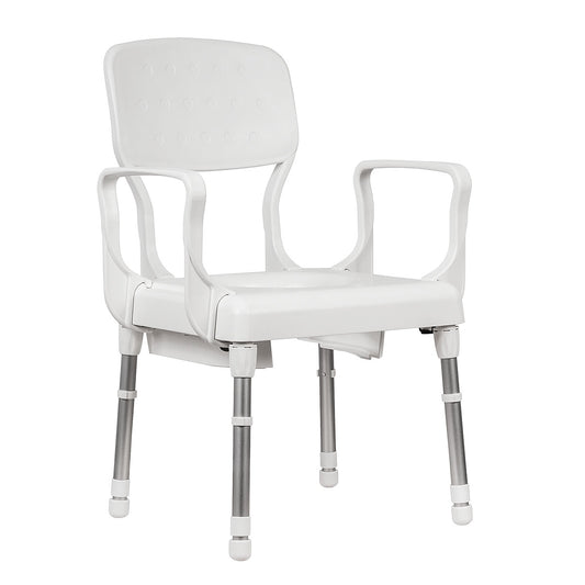Height-Adjustable Commode Chair - Lightweight & Durable Shower and Toilet Chair for Assisted Living