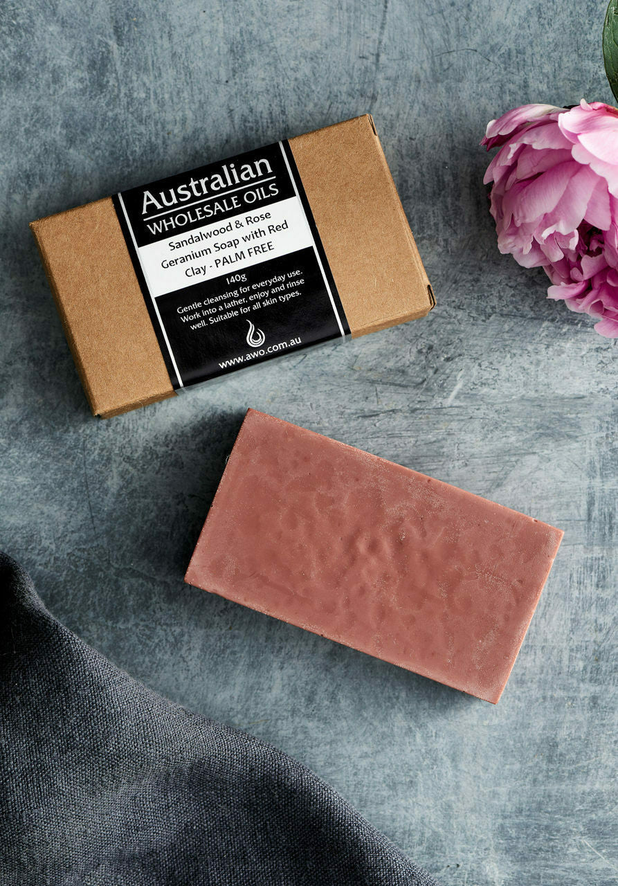 Natural Homemade Soap- Sandalwood & Rose Geranium | AWO